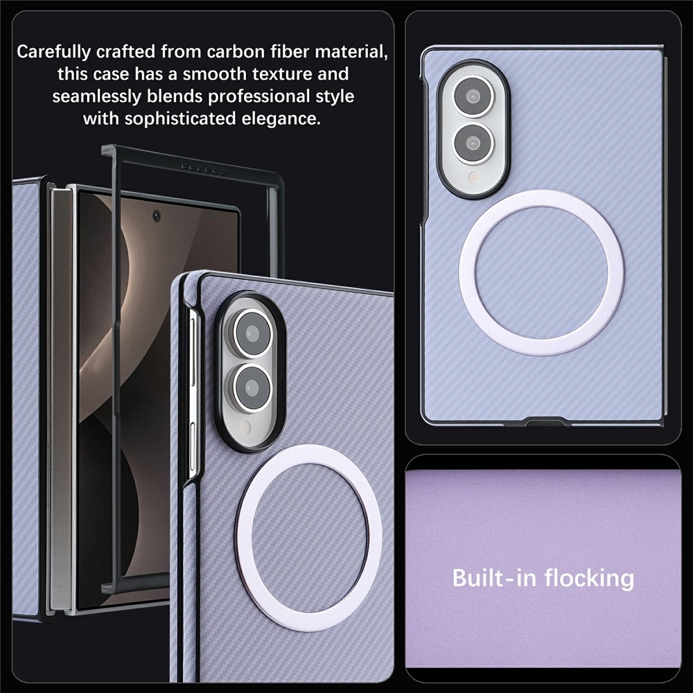 MagSafe-kompatibilis, műbőr bevonatú tok a Samsung Galaxy Z Fold8 5G-hez – lila
