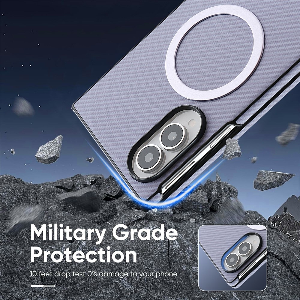 MagSafe-kompatibilis, műbőr bevonatú tok a Samsung Galaxy Z Fold8 5G-hez – lila