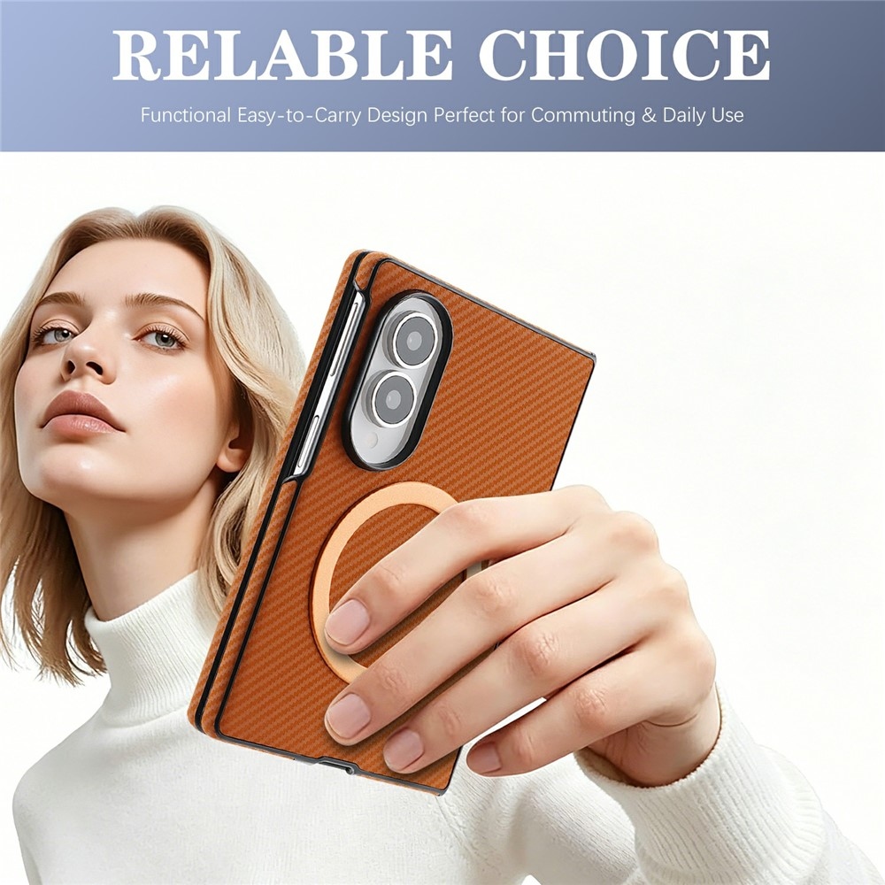 MagSafe-kompatibilis, műbőr borítású tok a Samsung Galaxy Z Fold8 5G-hez – barna