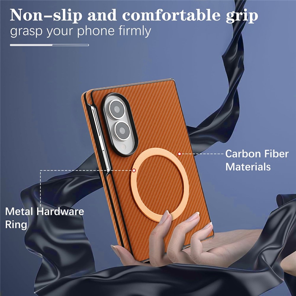 MagSafe-kompatibilis, műbőr borítású tok a Samsung Galaxy Z Fold8 5G-hez – barna