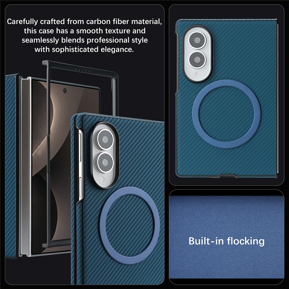 MagSafe-kompatibilis, műbőr borítású tok a Samsung Galaxy Z Fold8 5G-hez – kék