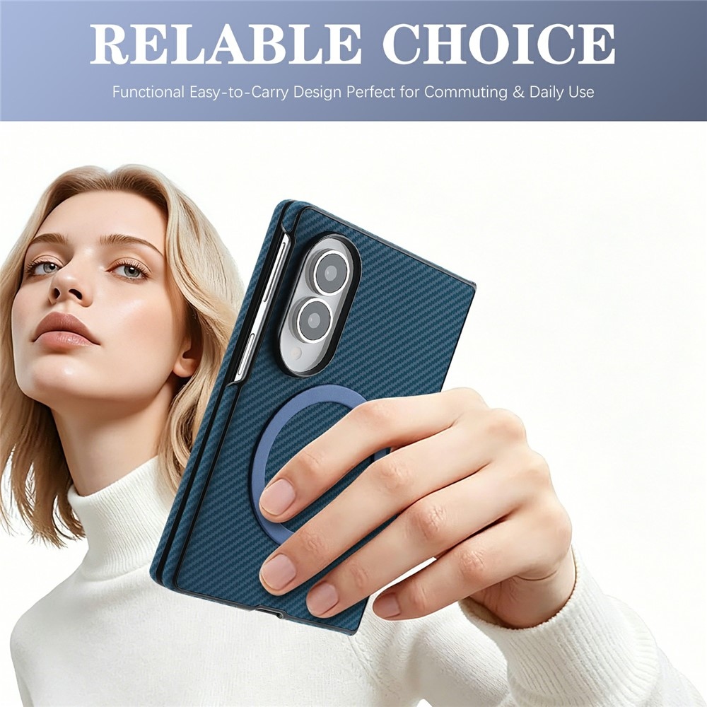 MagSafe-kompatibilis, műbőr borítású tok a Samsung Galaxy Z Fold8 5G-hez – kék