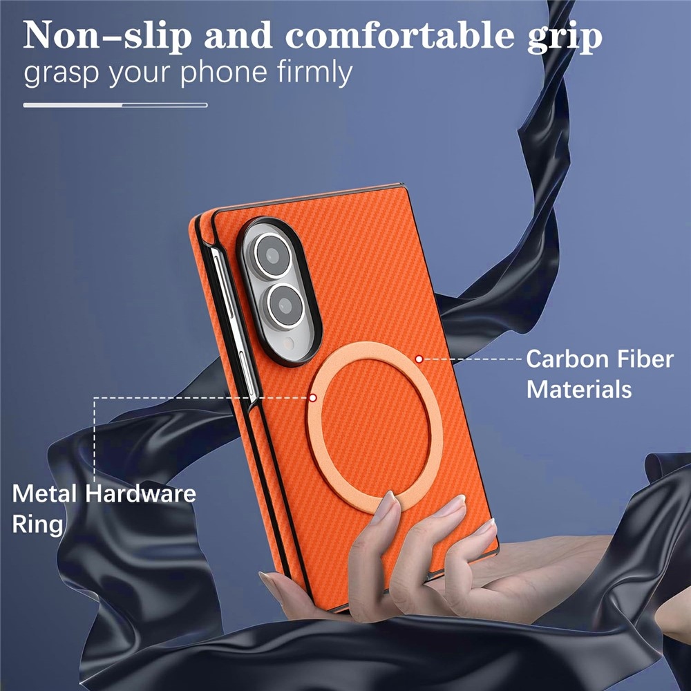 MagSafe-kompatibilis, műbőr borítású tok a Samsung Galaxy Z Fold8 5G-hez – narancssárga