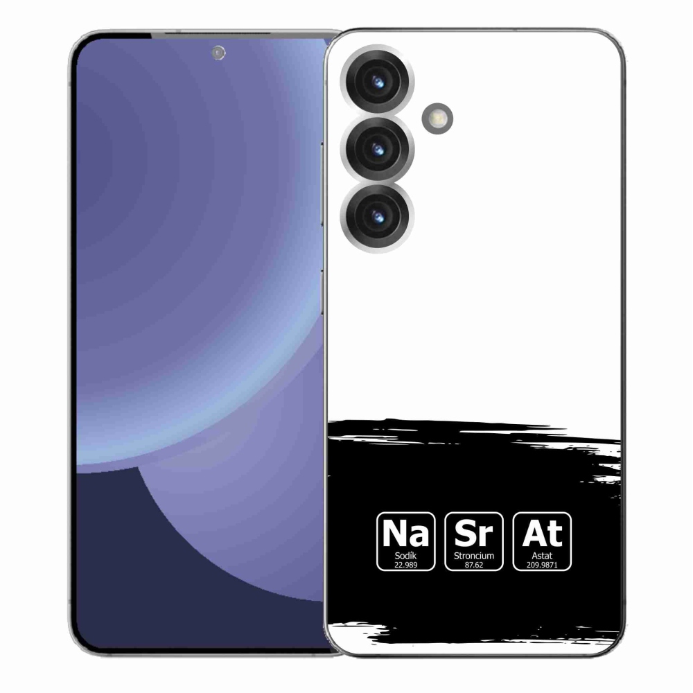 Gél borító mmCase Samsung Galaxy S25+ - kémiai elemek fekete és fehér háttérrel