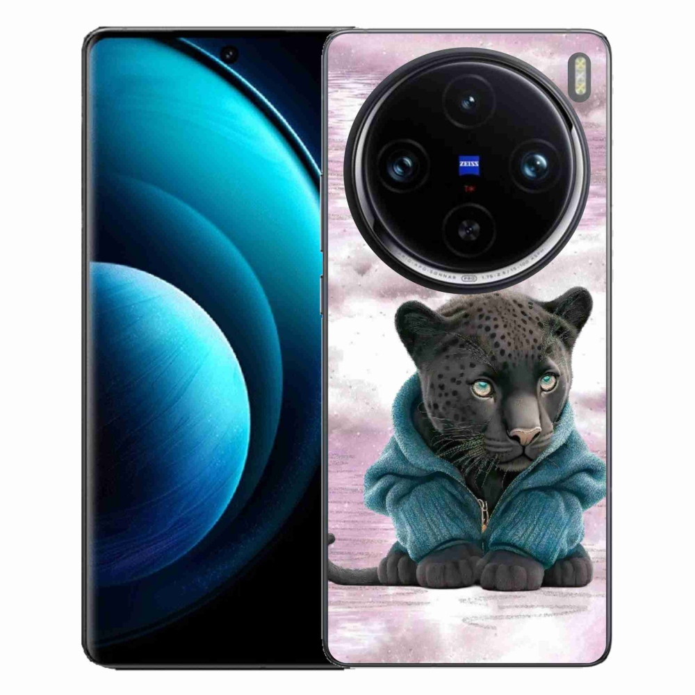 Zselés borítás mmCase a Vivo X100 Pro 5G készülékhez - fekete párduc pulóverben