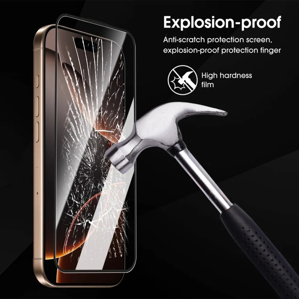 Silk teljes felületű edzett üveg az iPhone 18 Pro/17 Pro mobiltelefonhoz, felhelyező kerettel