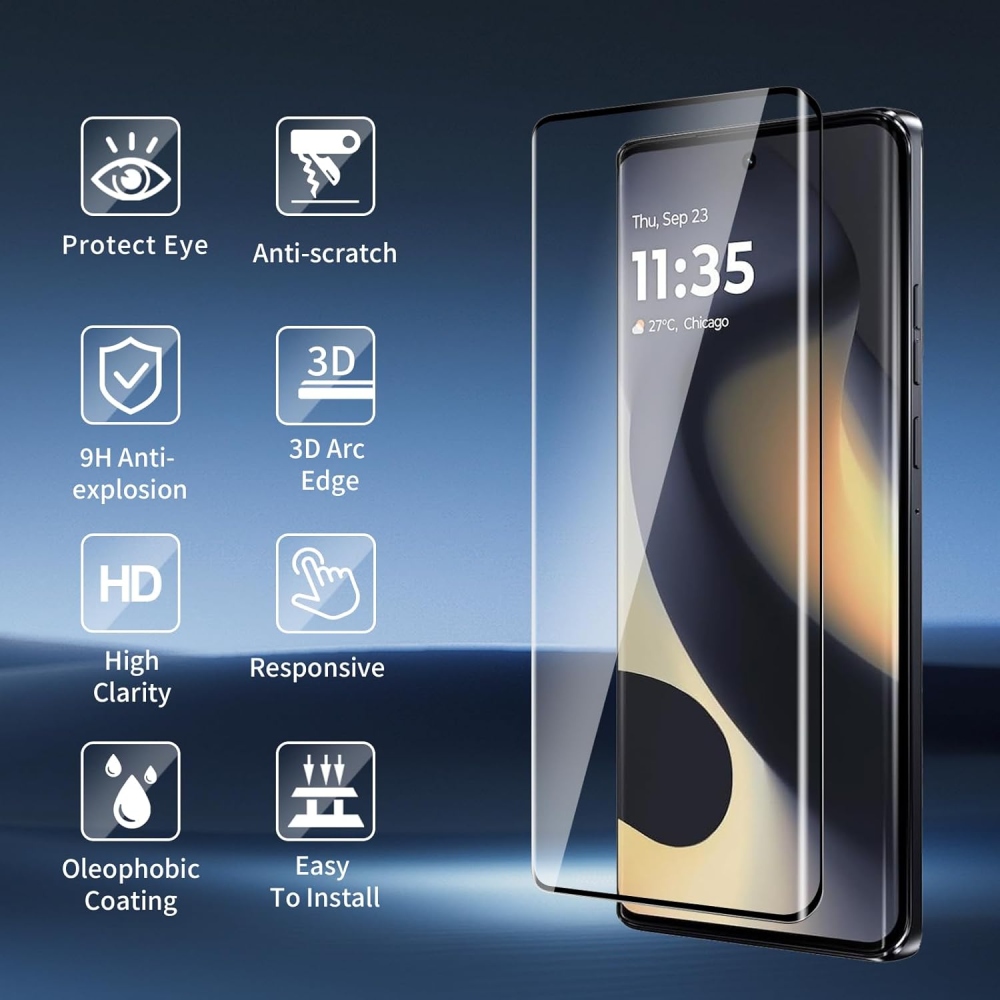 Silk teljes felületű edzett üveg a Motorola Edge 70 Pro 5G mobiltelefonhoz