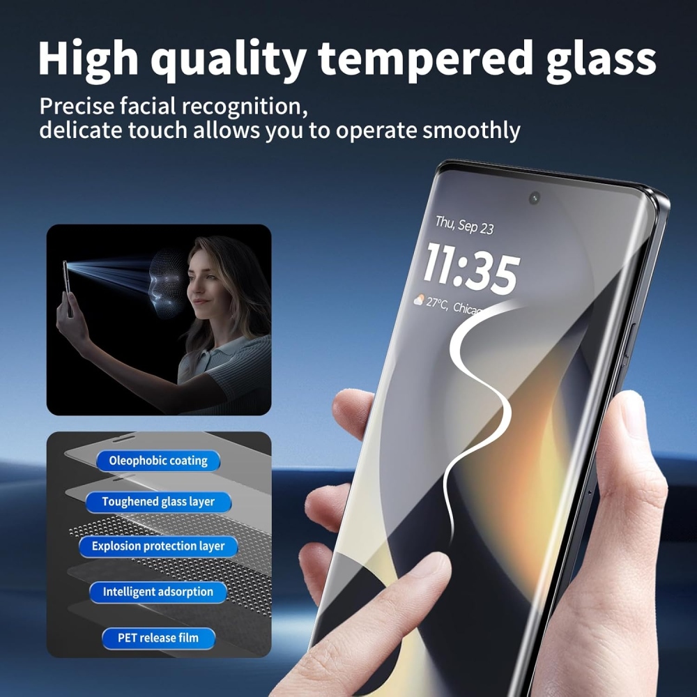 Silk teljes felületű edzett üveg a Motorola Edge 70 Pro 5G mobiltelefonhoz