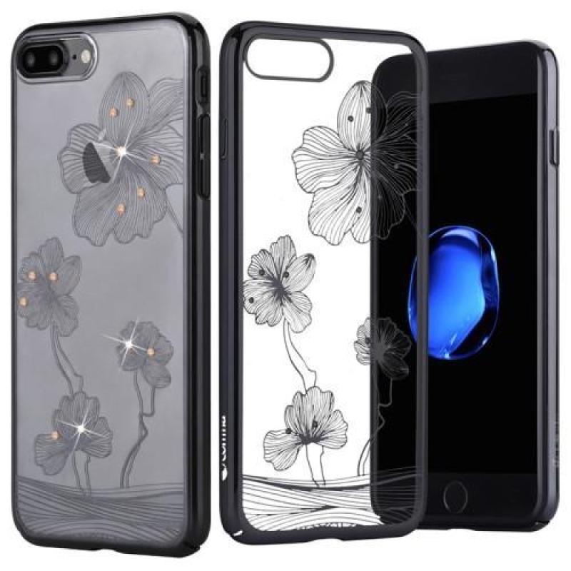 Silky Swarovski kristály műanyag tok iPhone 8 Plus és iPhone 7 Plus készülékhez - fekete