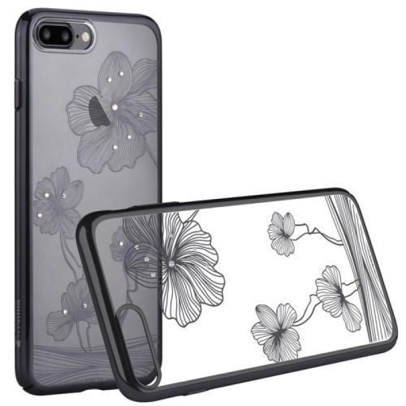 Silky Swarovski kristály műanyag tok iPhone 8 Plus és iPhone 7 Plus készülékhez - fekete