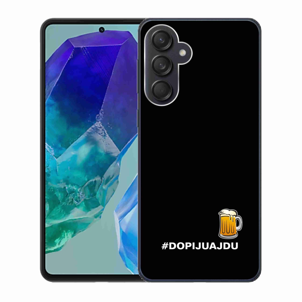 Gél borító mmCase Samsung Galaxy M55 5G - sör motívum 1 fekete háttérrel