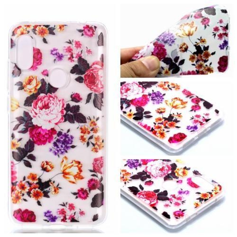 Egyszerű gél tok a Xiaomi Redmi Note 6 Pro-hoz - virágok