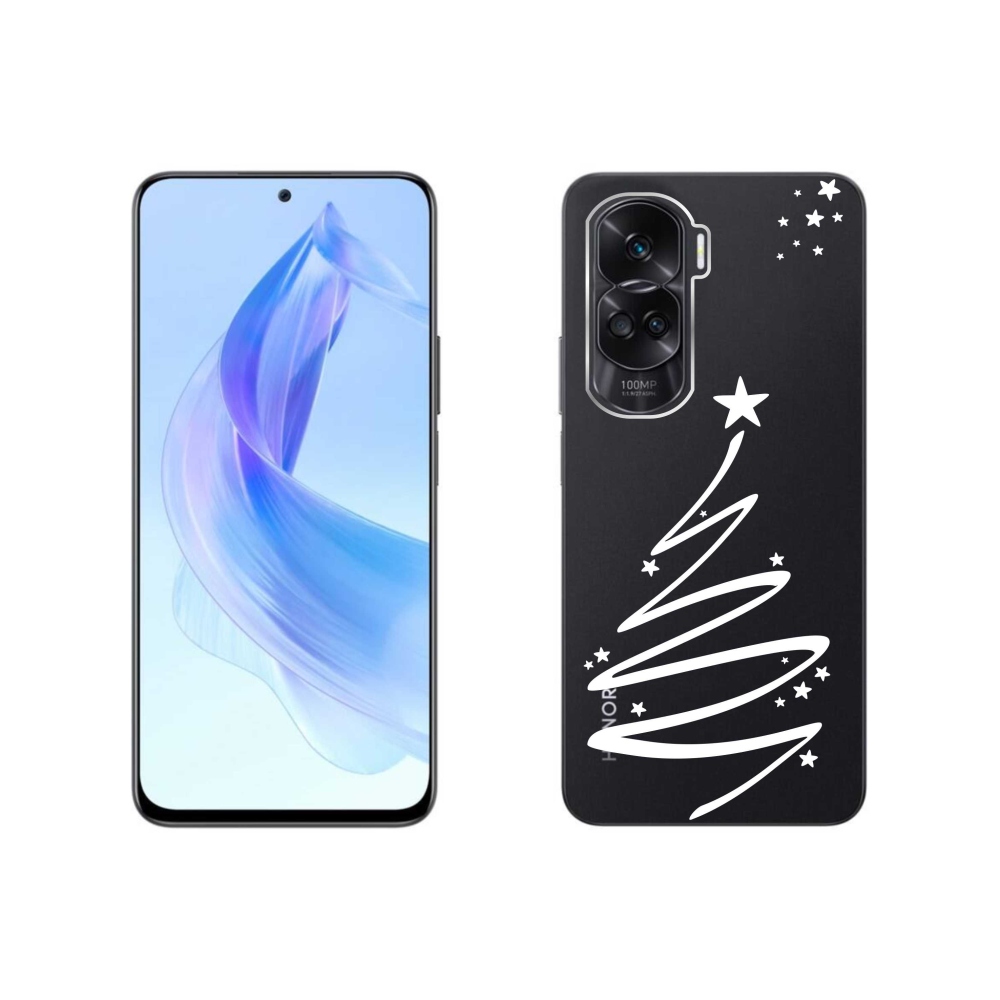 Zselés borító mmCase a Honor 90 Lite készülékhez - fehér fa átlátszó háttéren