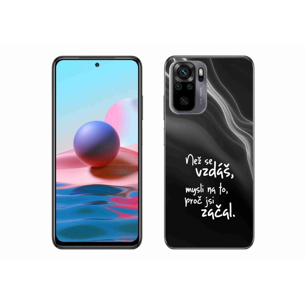 Gél borítás mmCase a Xiaomi Redmi Note 10 4G - idézet 2 fekete háttérrel
