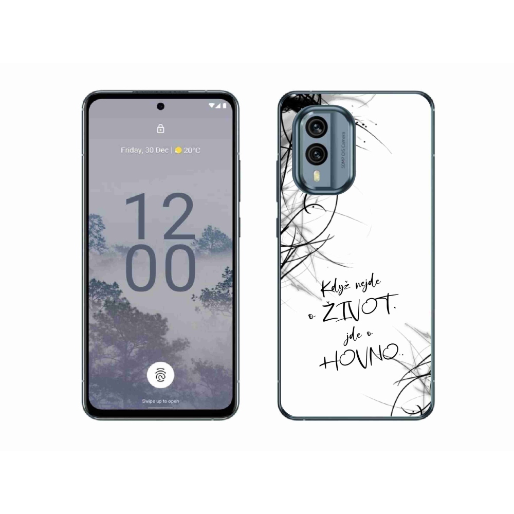 Zselés borító mmCase a Nokia X30 5G készülékhez - vicces szöveg 16 fehér háttér