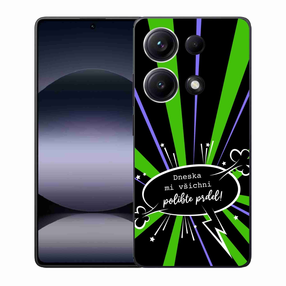 Gél borító mmCase a Xiaomi Redmi Note 14S-hez - vicces szöveg 15 fekete háttérrel