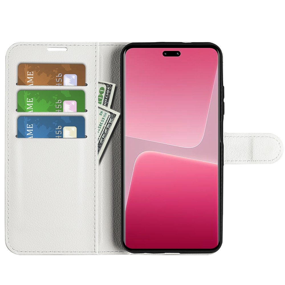 Litchi könyv tok Xiaomi 13 Lite-hoz - fehér