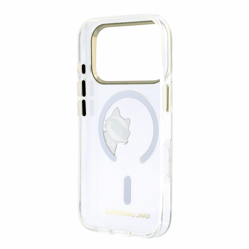 Karl Lagerfeld IML Choupette Peekaboo Magsafe hátsó tok iPhone 18 Pro-hoz, átlátszó