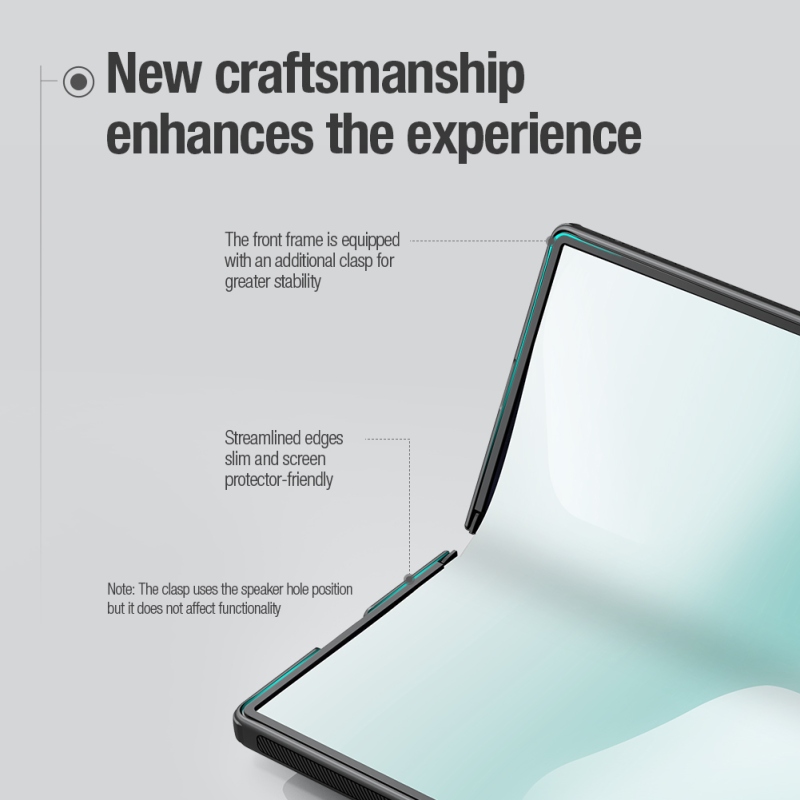 Nillkin Super Frosted FOLD mágneses tolltartóval ellátott hátsó tok a Samsung Galaxy Z Fold 8 Ultra-hoz, átlátszó fekete
