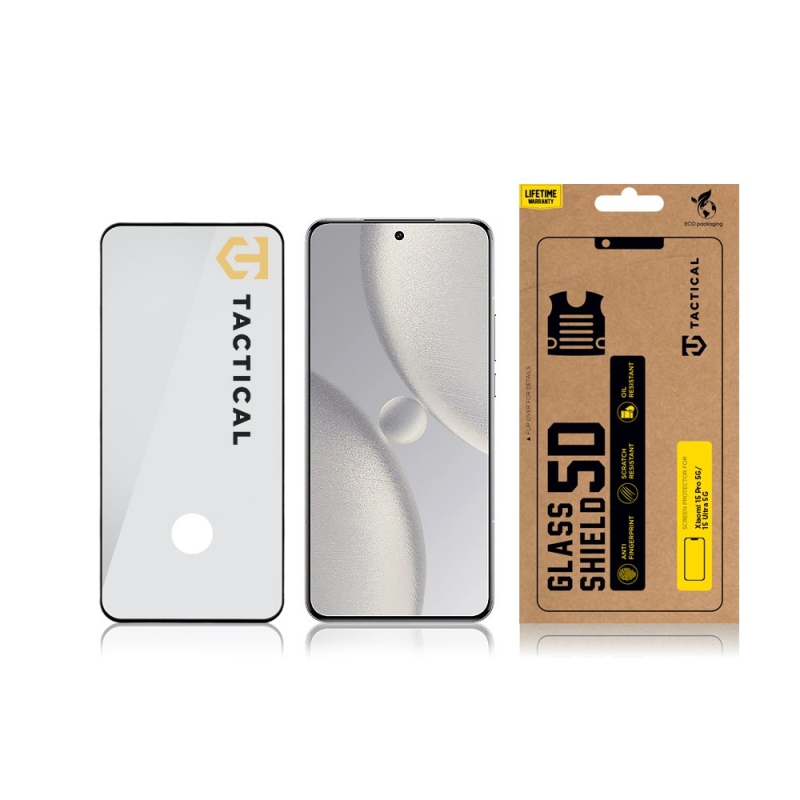 Taktikai üvegpajzs 5D üveg a Xiaomi 15 Pro 5G/15 Ultra 5G fekete 15 Pro 5G / Ultra 5G számára