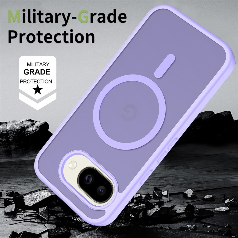 Bőr zselés tok fix hátlappal és MagSafe támogatással a Google Pixel 10a készülékre - lila