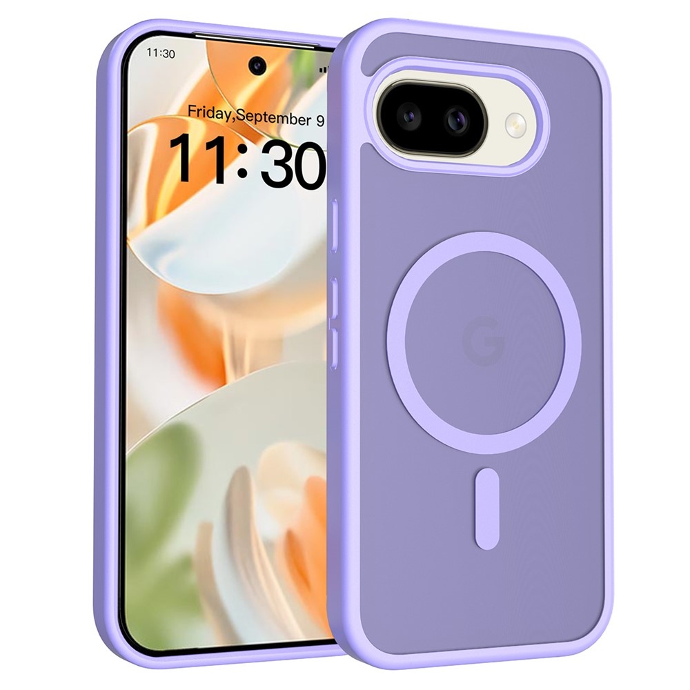 Bőr zselés tok fix hátlappal és MagSafe támogatással a Google Pixel 10a készülékre - lila