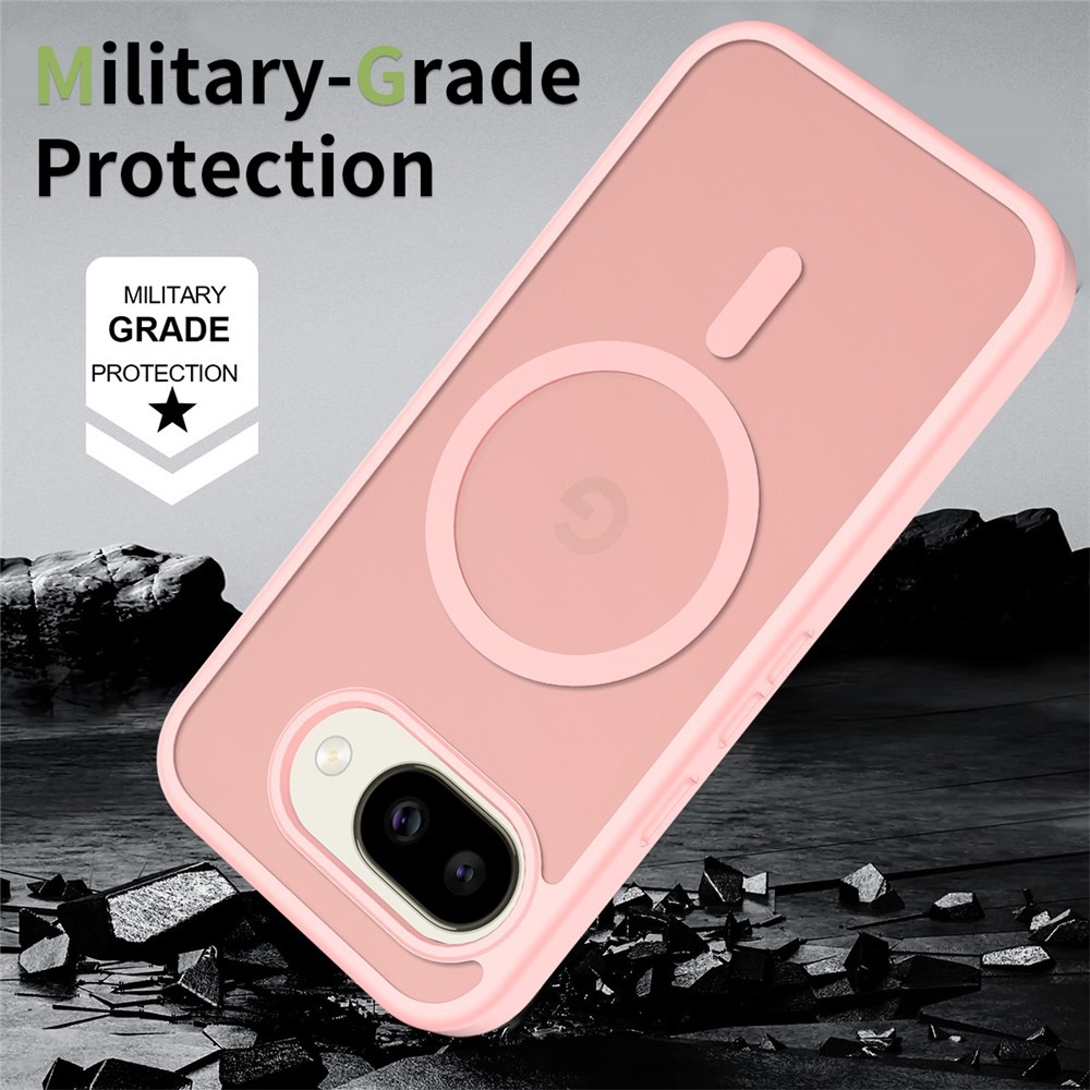 Bőr zselés tok fix hátlappal és MagSafe támogatással a Google Pixel 10a készülékre - rózsaszín