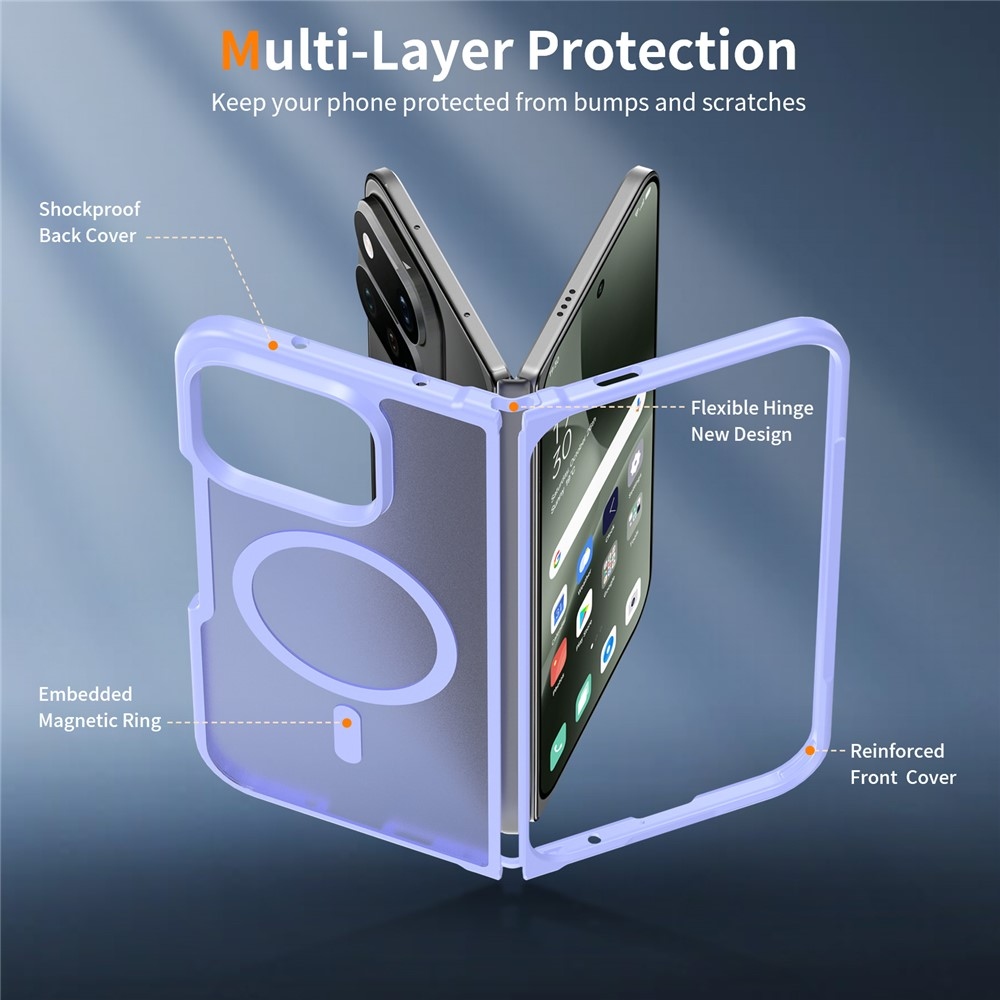 Skin gél tok merev hátlappal és MagSafe-támogatással a Google Pixel 11 Pro Fold-hoz – lila