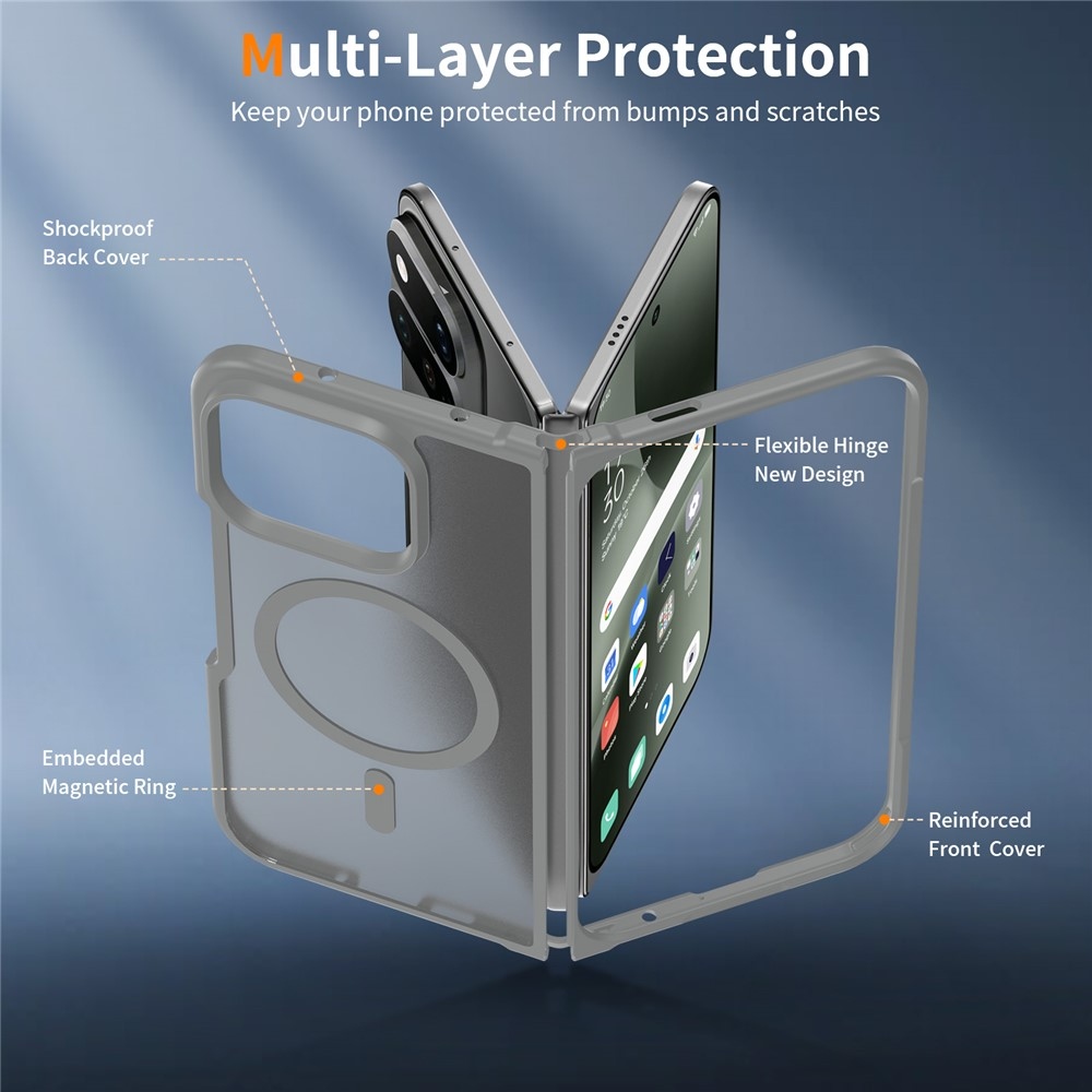 Skin gél tok merev háttámlával és MagSafe-támogatással a Google Pixel 11 Pro Fold-hoz – szürke