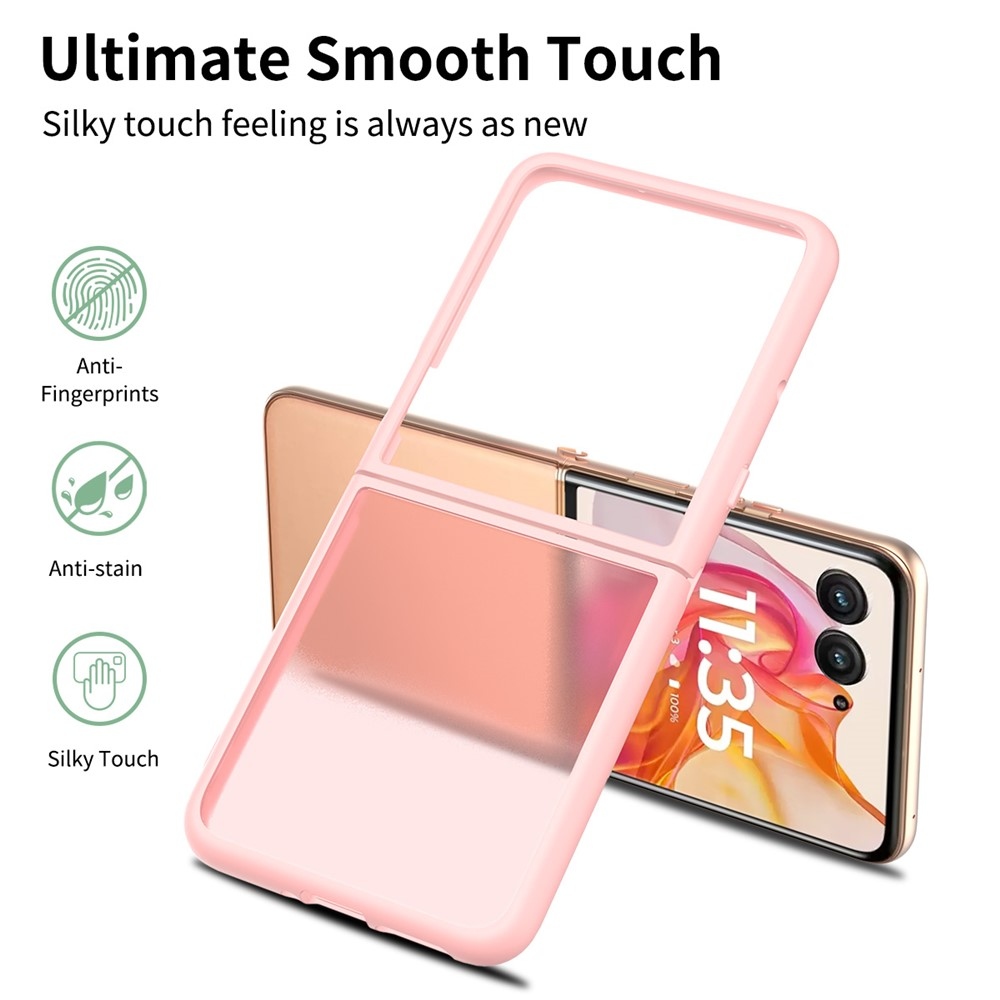 Bőrzselé tok szilárd hátlappal és MagSafe támogatással a Motorola Razr 60 Ultra 5G készülékhez - rózsaszínű