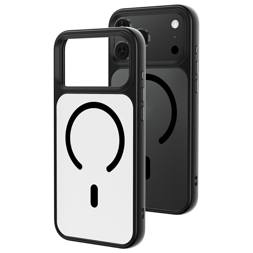 Vékony, merev hátlapos géltok MagSafe-kompatibilis iPhone 18 Pro Max/17 Pro Max készülékekhez – fekete