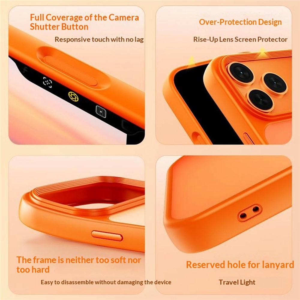 Vékony, merev hátlapos gél tok MagSafe-kompatibilis iPhone 18 Pro Max/17 Pro Max-hoz – narancssárga