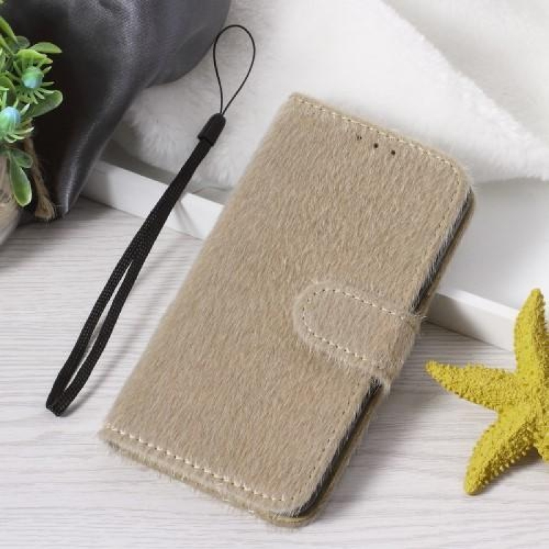 Skiny Pu bőr tok iPhone 7 Plus és iPhone 8 Plus készülékhez - bézs színben