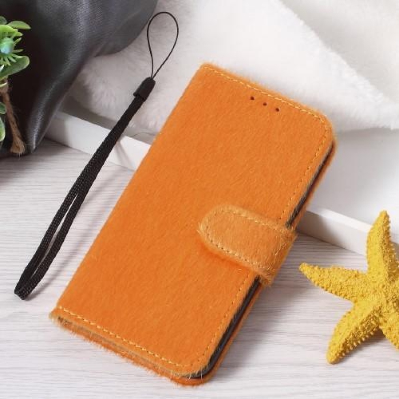 Skiny Pu bőr tok iPhone 7 Plus és iPhone 8 Plus készülékhez - narancssárga színben