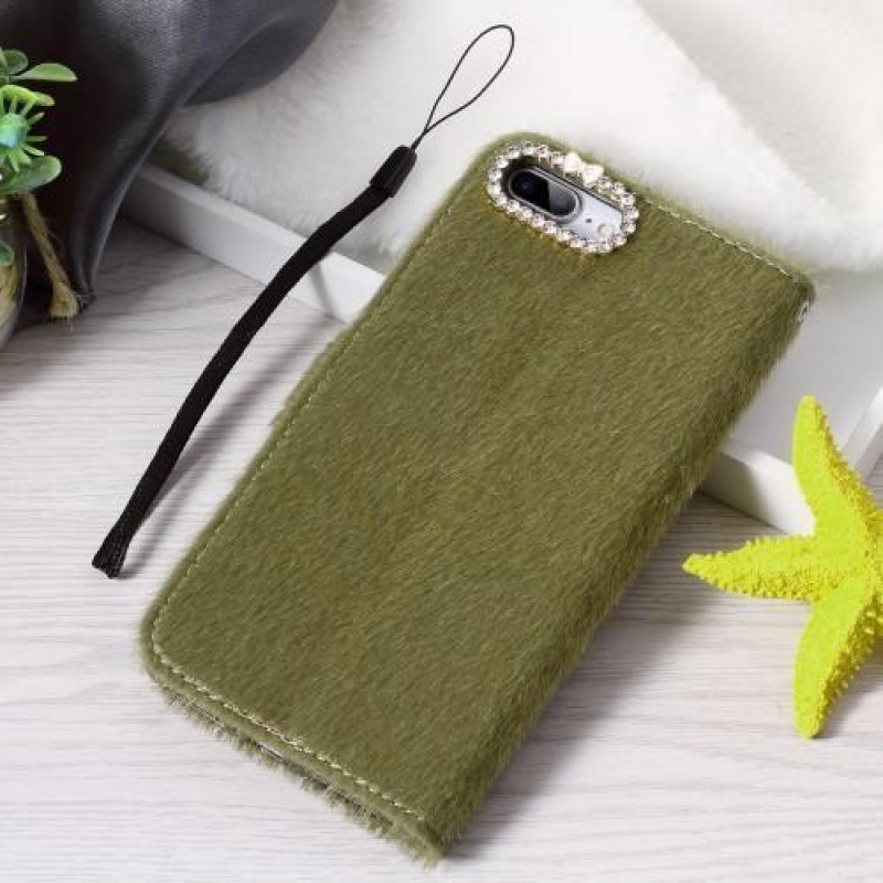 Skiny Pu bőr tok iPhone 7 Plus és iPhone 8 Plus készülékhez - zöld színben