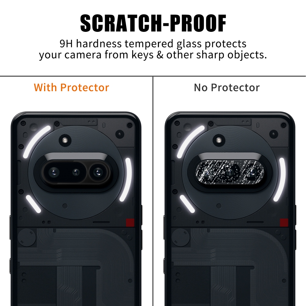 Fényképezőgép lencseüveg Nothing Phone (3a) - fekete