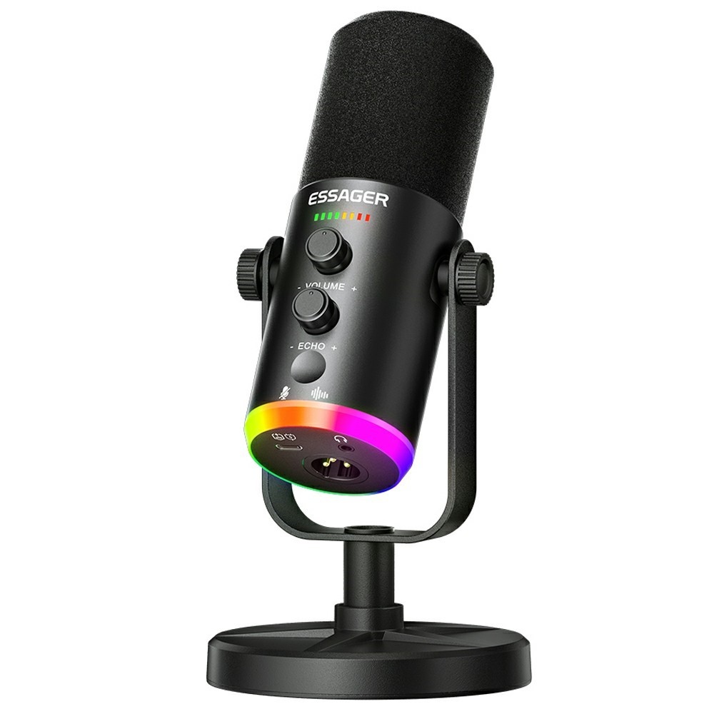 Essager asztali mikrofon XLR USB-C 3,5 mm-es csatlakozóval és DSP zajcsökkentéssel