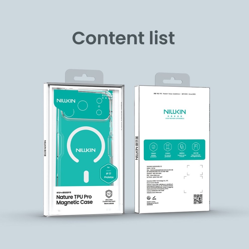 Nillkin Nature TPU PRO mágneses borító Apple iPhone 17 Pro Max-hoz Átlátszó fekete