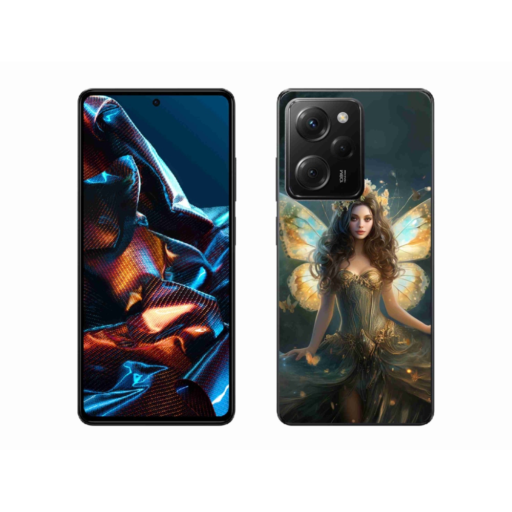 Gél borítás mmCase a Xiaomi Poco X5 Pro 5G számára - pillangó nő