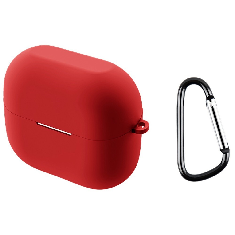 Silikon tok karabinerrel a Samsung Galaxy Buds3 FE-hez – piros