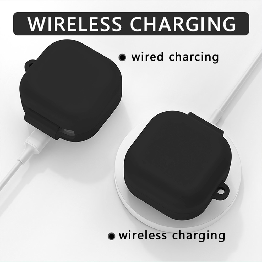 Silikon tok karabinerrel a Samsung Galaxy Buds4 Pro/Buds4 készülékhez – fekete