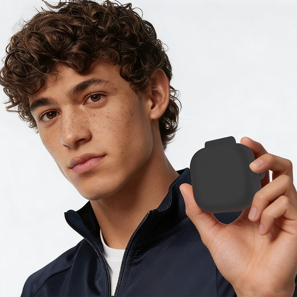 Silikon tok karabinerrel a Samsung Galaxy Buds4 Pro/Buds4 készülékhez – fekete
