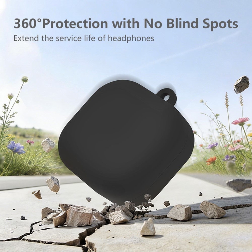 Silikon tok karabinerrel a Samsung Galaxy Buds4 Pro/Buds4 készülékhez – fekete