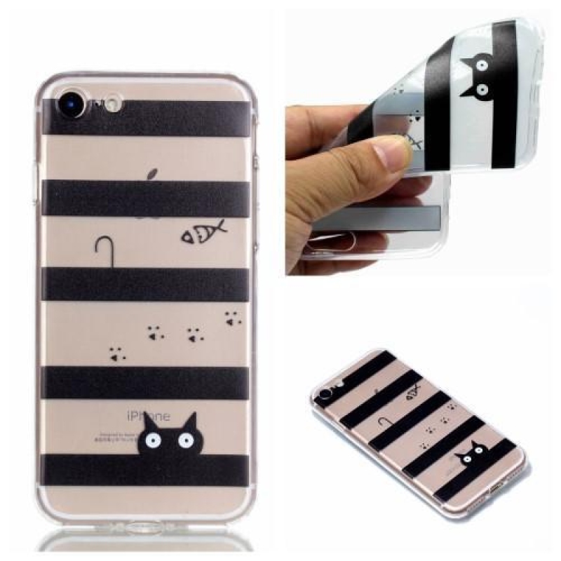 Slend vékony zselés tok iPhone 7 Plus és 8 Plus készülékhez - macska és egér