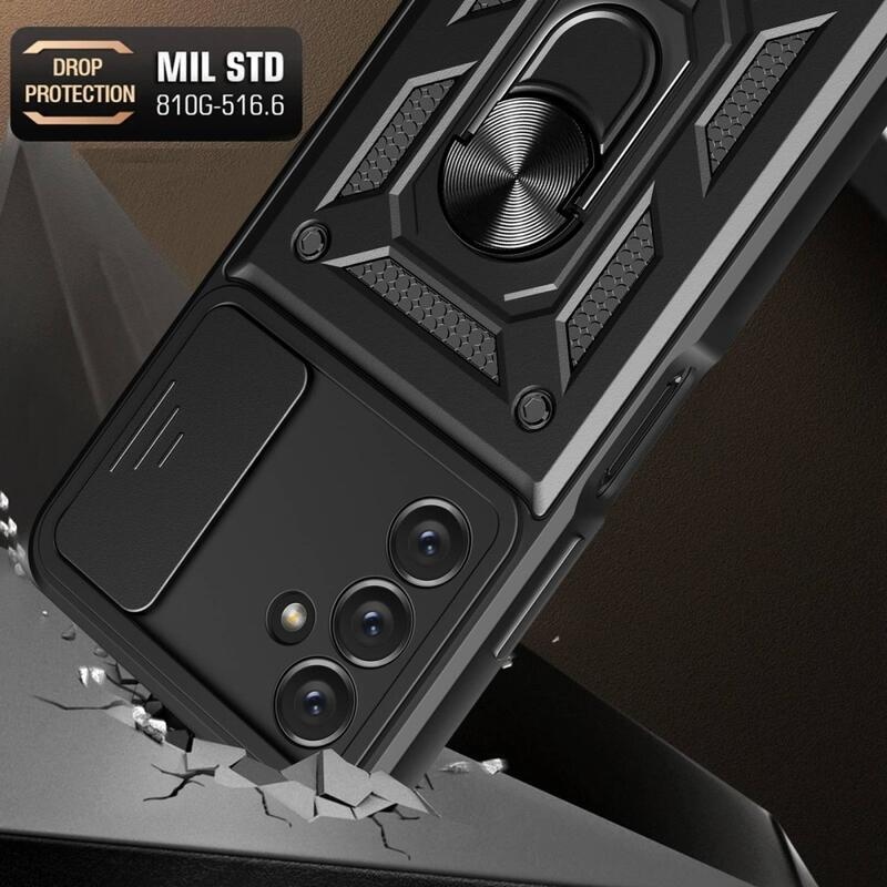 Csúszásálló hibrid borítás Samsung Galaxy A14 4G/5G készülékhez - fekete