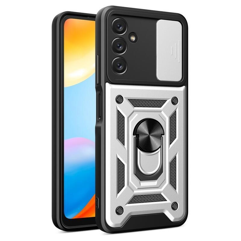 Csúszásálló hibrid borítás Samsung Galaxy A14 4G/5G készülékhez - ezüst színű