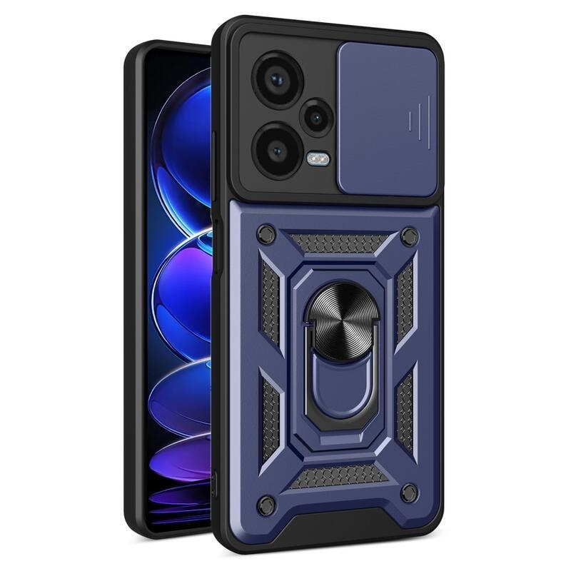 Csúsztatható tartós hibrid borító Xiaomi Redmi Note 12 Pro+ 5G - kék