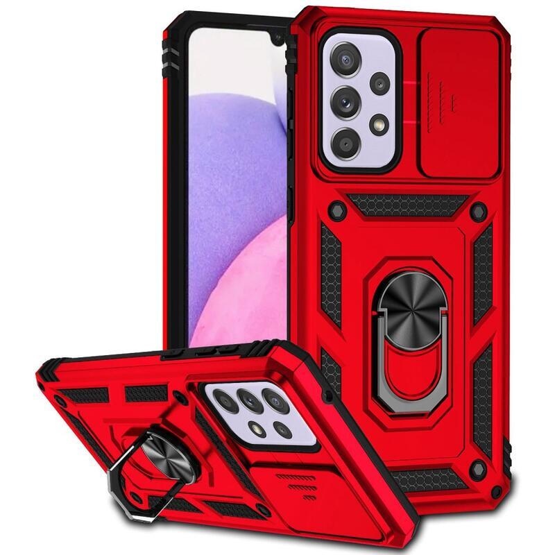 Csúszásálló hibrid borítás ujjbeggyel Samsung Galaxy A33 5G - piros