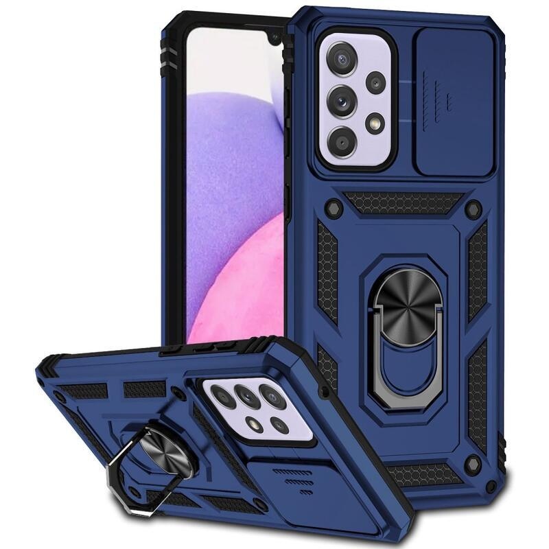Csúszásálló hibrid borítás ujjbeggyel Samsung Galaxy A33 5G - kék