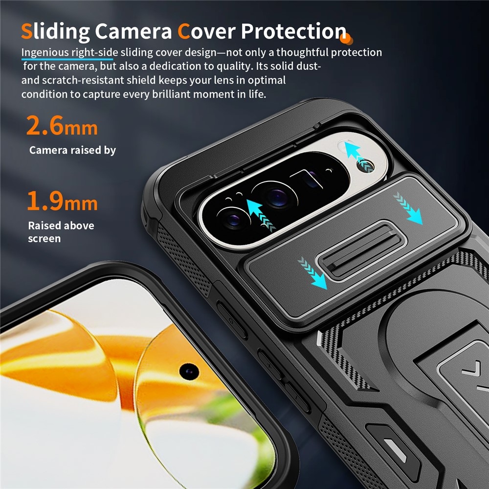 Slide ütésálló tok a Google Pixel 11 Pro XL / 10 Pro XL készülékhez – fekete